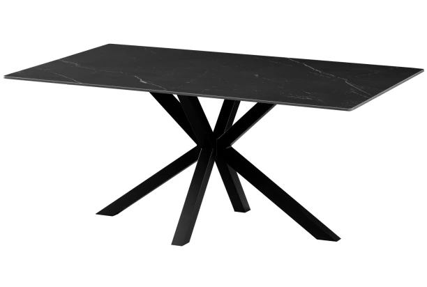 Obdélný jídelní stůl Milo 160x90 cm, černý mramor