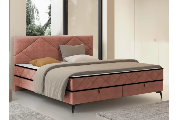 Postel Parana 180x200 cm, lososová sametová látka