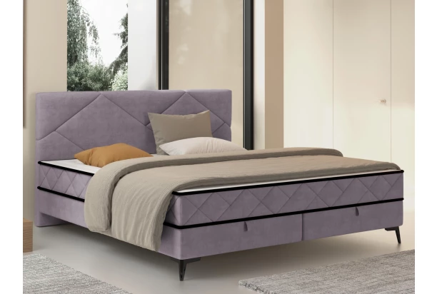 Postel Parana 180x200 cm, světle růžová sametová látka