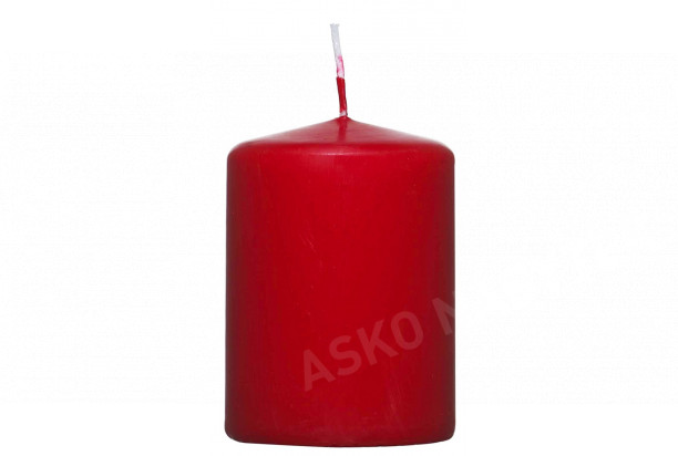 Válcová svíčka červená, 8 cm