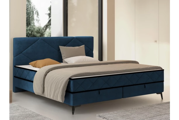 Postel Parana 180x200 cm, námořnická modrá sametová látka