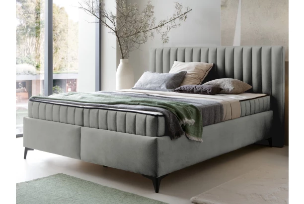 Postel Joy 180x200 cm, světle šedá látka