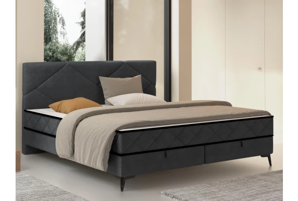 Postel Parana 180x200 cm, grafitově šedá sametová látka