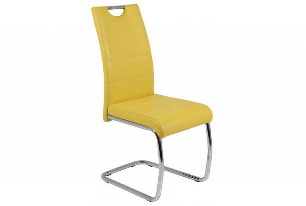Jídelní židle Flora, žlutá ekokůže