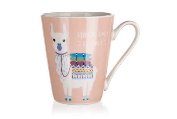 Hrnek Lama 320 ml, růžový