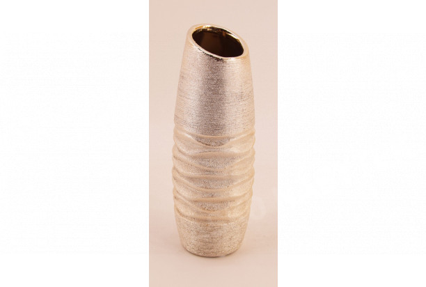 Váza plastické vlnky, šampaňská, 27 cm
