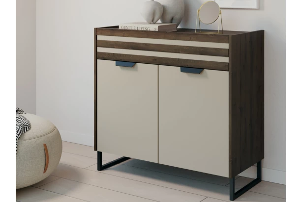 Skříňka se zásuvkou Barea, béžová/dub atlantic