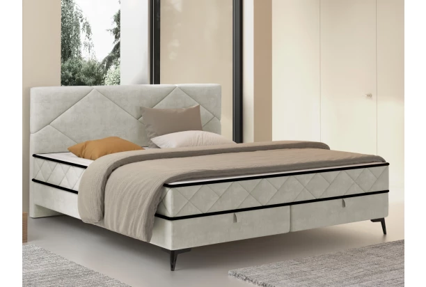 Postel Parana 180x200 cm, krémová sametová látka