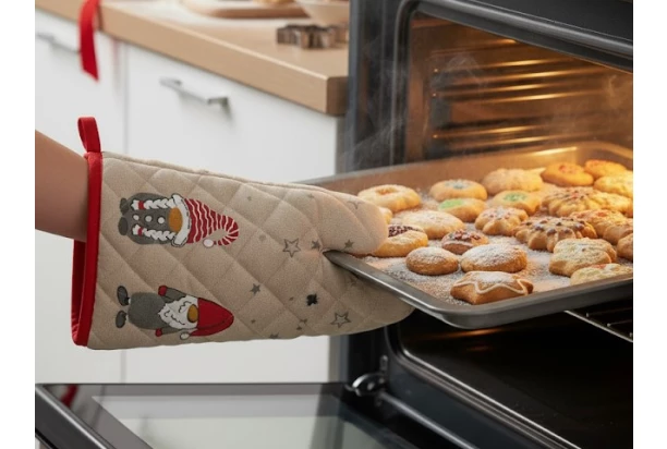 Vánoční chňapka 32x16 cm, trpaslíci