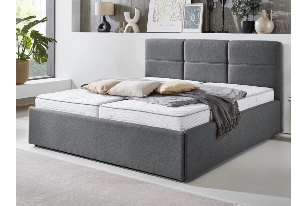 Postel Domango 140x200 cm, středně šedá látka