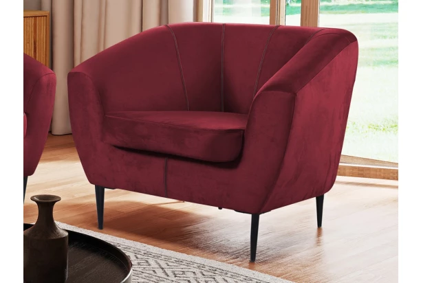 Křeslo Olivio, červená sametová látka
