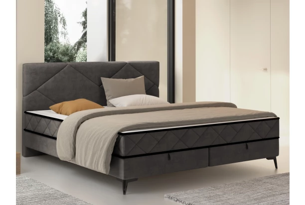 Postel Parana 180x200 cm, blátivá hnědá sametová látka