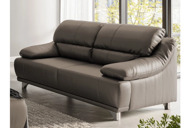 Dvoumístná pohovka Maranello, hnědo-béžová kůže