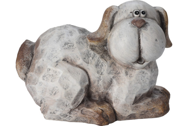 Dekorační soška (2 druhy) Pes, šedá keramika