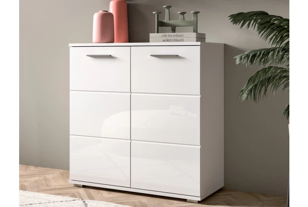 Skříňka Prego, 80 cm, bílá lesk