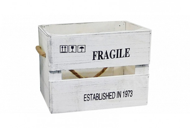 Dřevěná bedýnka Fragile, vel. S