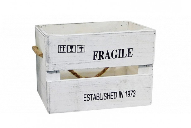 Dřevěná bedýnka Fragile, vel. M