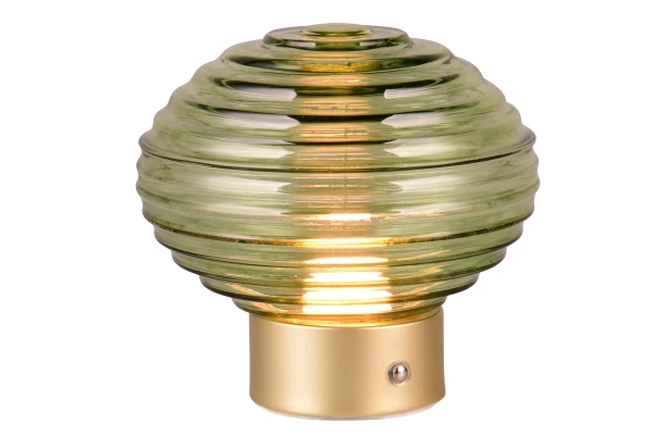 LED stolní lampa nabíjecí Earl 14 cm, zelené sklo