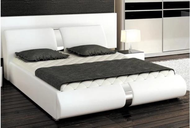 Postel Arte 160x200 cm, bílá ekokůže