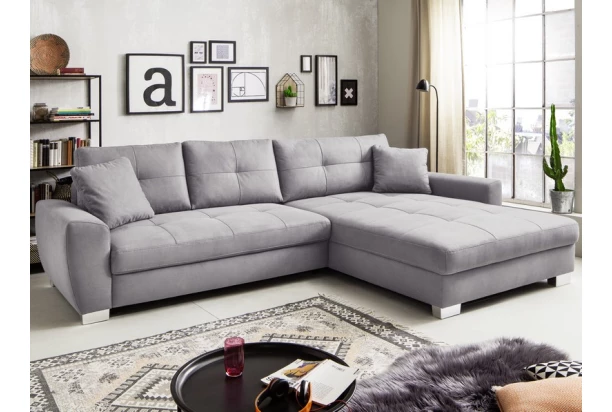 Rohová sedací souprava Harry, světle šedá látka
