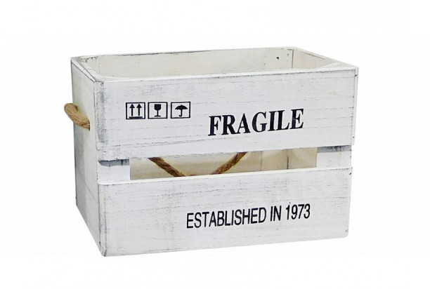 Dřevěná bedýnka Fragile, vel. L