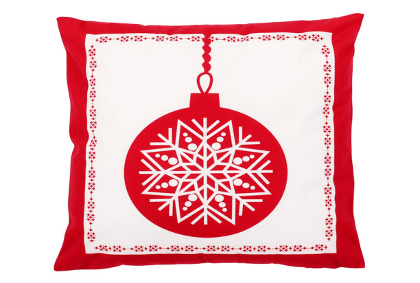 Vánoční povlak na polštář Červená ozdoba, 45x45 cm
