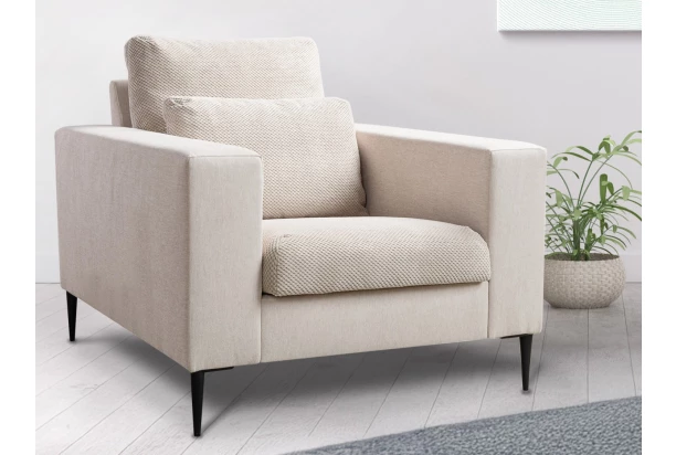 Křeslo Romeo, béžová strukturovaná látka