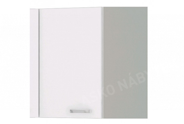 Horní rohová kuchyňská skříňka Bianka 60NAR, bílý lesk