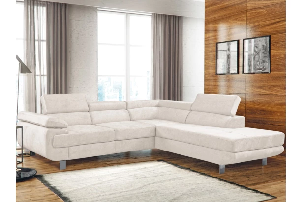 Rohová sedací souprava Lotos, krémová látka, pravý roh