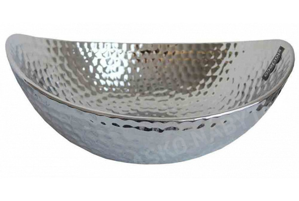 Dekorativní mísa lesklá stříbrná, 30x10 cm