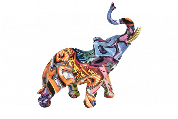 Dekorační soška Graffiti slon, 18 cm