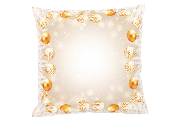 Dekorační povlak na polštář Vánoční koule 45x45 cm, zlatý