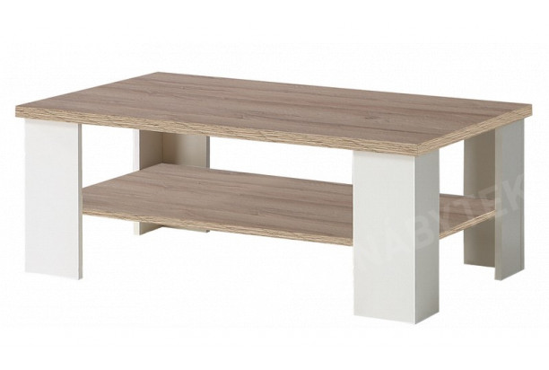 Konferenční stolek Elara, dub/bílá