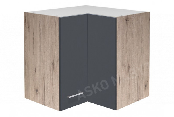 Horní rohová kuchyňská skříňka Tiago HE60, dub san remo/šedá, šířka 60 cm
