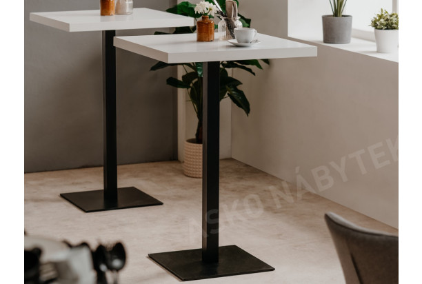 Barový stůl Quadrato 70x70 cm, bílý/černý