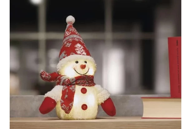 Vánoční dekorace LED sněhulák, 25 cm