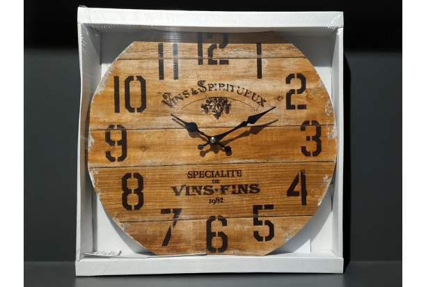 Nástěnné hodiny Vintage Vins Spiritueux, 33 cm