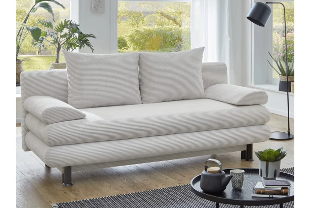 Rozkládací pohovka Bert, krémová strukturovaná látka