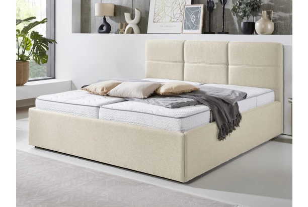 Postel Domango 140x200 cm, béžová látka