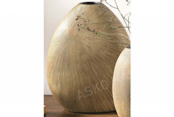 Dekorativní váza 37 cm motiv slunce, paprsky, hnědá