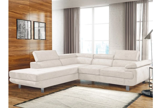 Rohová sedací souprava Lotos, krémová látka, levý roh