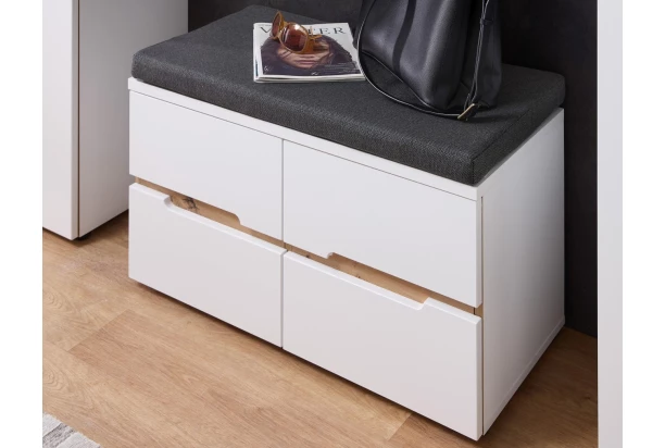 Předsíňová lavice na boty Memphis, bílá/dub artisan