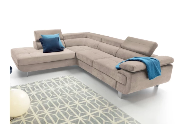 Rohová sedací souprava Lotos, béžová látka, levý roh