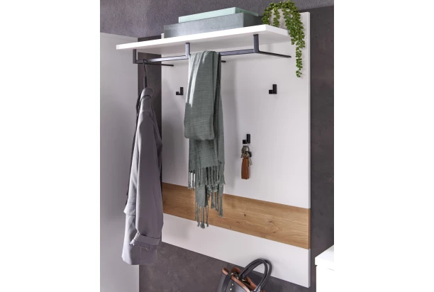 Předsíňový šatní panel Memphis, bílá/dub artisan