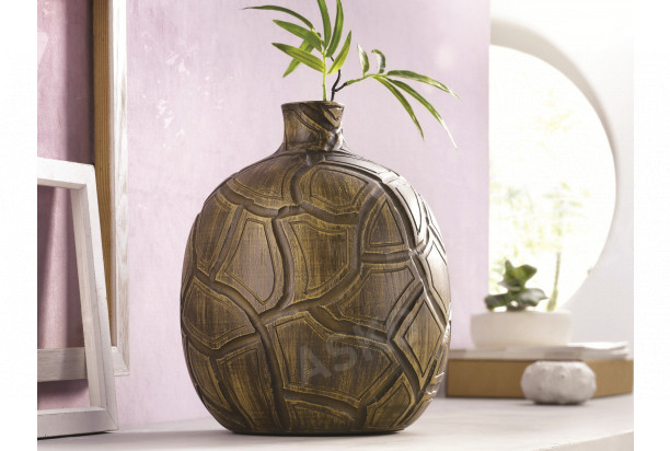 Dekorativní váza 26 cm, design struktury dřeva