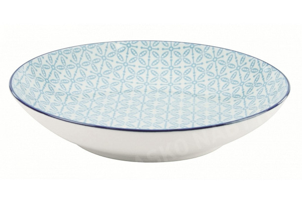 Hluboký talíř 21 cm Mediterran, modrý, středomořský vzor