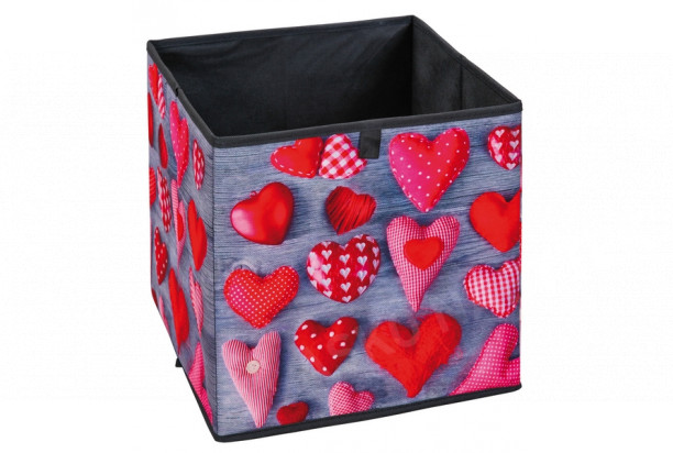 Úložný box Heart 2, motiv srdce se vzorem