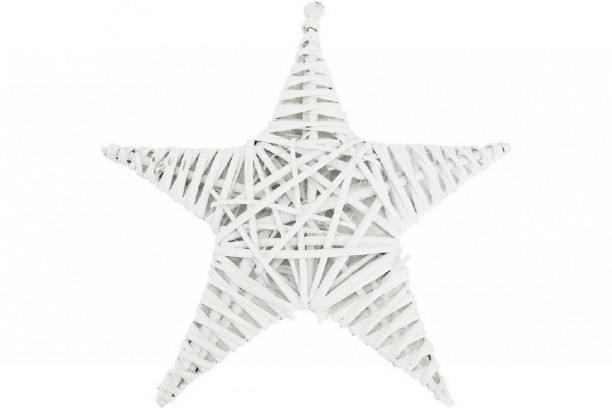 Dekorace Hvězda 30x30 cm, bílý ratan