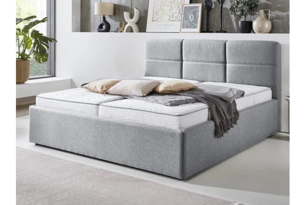 Postel Domango 140x200 cm, světle šedá látka