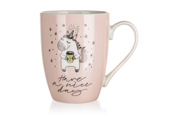 Hrnek Jednorožec 340 ml, růžový